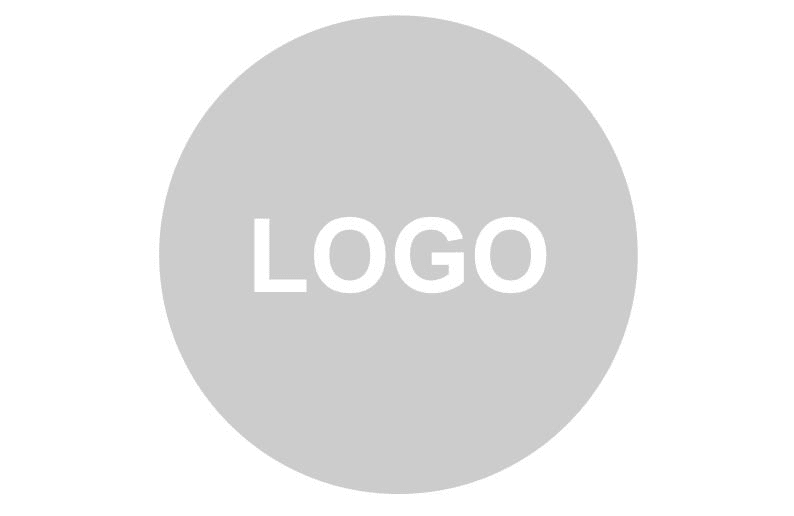 Simple gray circular logo with 'LOGO' text in the center.